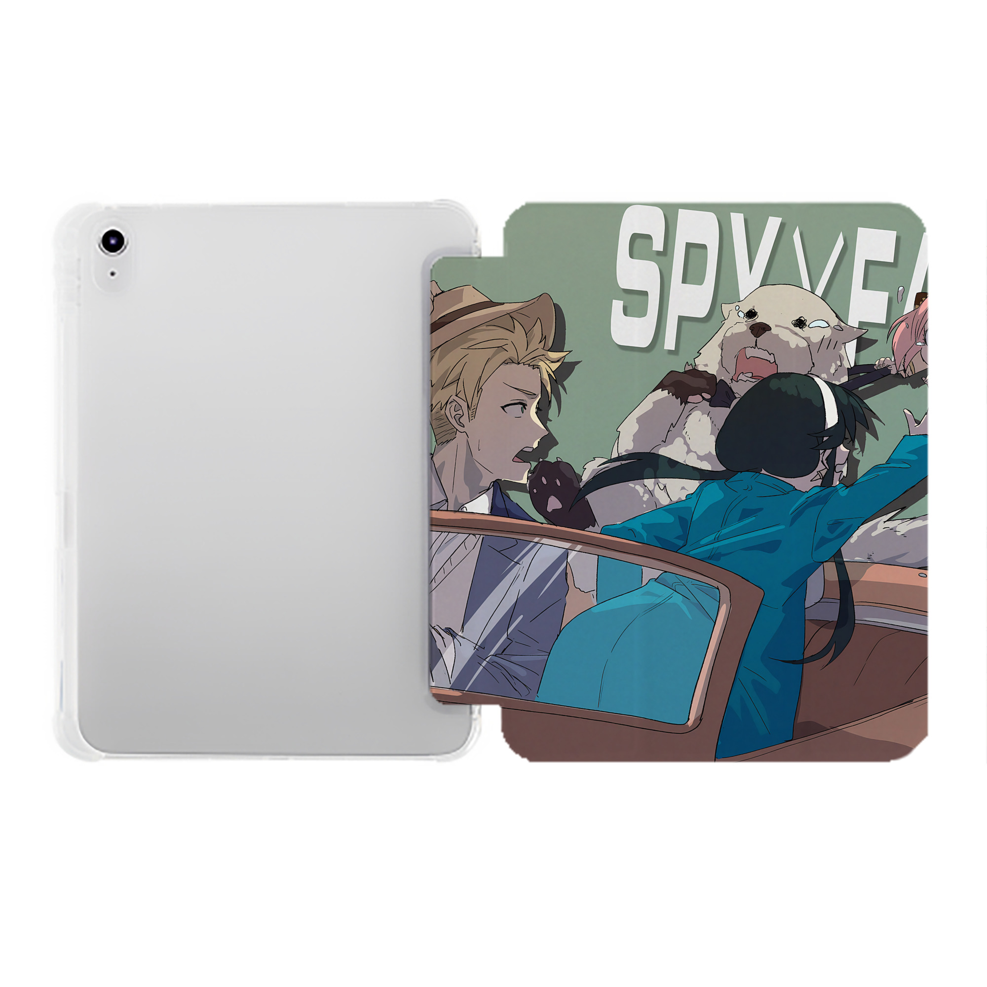 （画像用） SPY×FAMILY间谍家家酒 IPad ケース ペン収納付き 三つ折りスタンド PUレザー×シリコン 対応機種9.5/10.5/10.9インチ